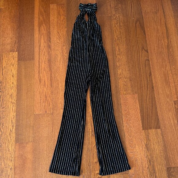 Pinstripe Jumpsuit Kelle Dance Wear Unitard Jumpsuit Halloween Costume S - Picture 6 of 9